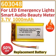 High Quality New 603048 3.7V 1000mAh Lithium Polymer Rechargeable Battery for LED Emergency Lights S