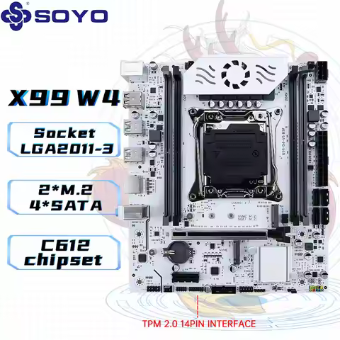SOYO X99 Motherboard DDR4 LGA2011-3 with M slot 2 Supports C612 Chipset Dual channel DDR4 SATA 3.0 W