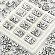 Acrylic English 6x6mm Square Single Letter Beads Loose Beads Handmade DIY Mobile Phone Chain Beads D