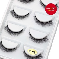 Five pairs of natural handmade false eyelashes, models S03, S05, S021, SX08, X01, X05, X08, X14, X25