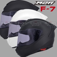 M2R F-7 * Mr. Hat * F7 Plain Color White Matte Black Bright Black Full Face Helmet Dual Lens Full He