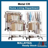 Metal CR ZSCR Heavy Duty Double Rod Cloth Rack Clothing Hanger Rack Ampaian Baju Penyidai Baju Rak B