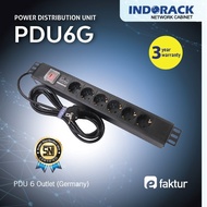 PDU6G - Power Distribution Unit 6 Outlet Germany Socket - INDORACK