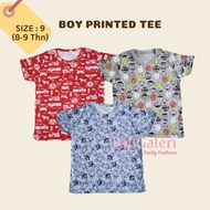 Size 9 (8-9 Years) Boys' T-shirt with Character Printing Motif