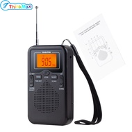 AM FM Radio Battery Operated Portable Pocket Radio With Telescopic Antenna Lanyard Screen Radios Player Best Reception Mini FM AM Radio Receiver For Senior Home Walking Running