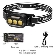 Senter Kepala Mini LED 45W Super Terang Headlamp COB Multifungsi