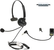 VISBR Call Center Headset Compatible with Most Phones | Premium Voice Quality, Noise Canceling, Volume Control, Mute, 4.5ft Cord, RJ9 &amp; 2.5mm Connector