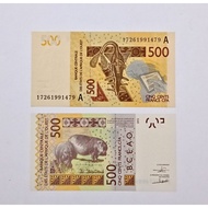 West African States 500 Francs CFA banknote 2000-2026 Years UNC Random Number & Prefix.
