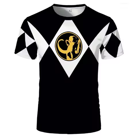 Summer Kid's Multi Color Ranger Power Ranger Short Sleeve T-shirt Outdoor Fitness Training Top Adult