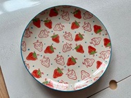 日本草莓彩釉餐盤 蛋糕盤 點心盤 陶瓷盤 圓盤 平盤