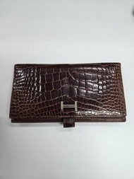 Hermes bearn wallet 鱷魚皮銀包