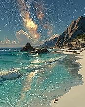 WUIVCTR Paint by Numbers, Starlight on The Shore, Adult Crafts Adult Paint by Number Kits, Arts Craf
