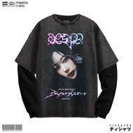 TISSATSU Longsleeve AESPA GISELLE SN Double Layer Oversize AESPA-48 Long Sleeve Wash Shirt/