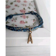 Charm Letter Bracelet (string bracelet/letter bracelet/boho bracelet/couple bracelet/name bracelet/u
