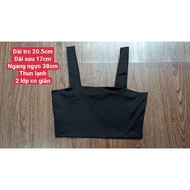 Lovito large black two-strap crop top, size L, beautiful clearance item