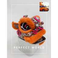King Of Lion Dance 雄狮之王-橙色 Desing Articles Car Decoration Boutique Ornaments Handmade Resin Lion Dance Head Chinese New Year Gift Lion foshan Decorations