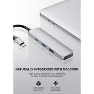 ✵❧♈4 in 1 Adapter 2 Ports USB3.0 Pd Fast Charging and HDMI 4K to USB-C 3.1 Type C Hub