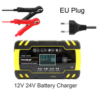 24V 4A 12V 8A Full Automatic Car Battery Charger Pulse Repair LCD Display Smart Fast Charge AGM Deep Cycle GEL Lead-Acid