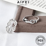 AIFEI JEWELRY Original Love Sterling Perak Ring Accessories Adjustable 純銀戒指 Perempuan 925 Cincin For Women Silver Korean R1371