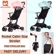 [MQBABY] 2024 MODEL SUPER COMPACT Baby Pocket Stroller RECLINABLE Version Cabin Size Suitable from Newborn