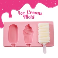 Bekas aiskrim DIY Ice Cream Mould Mold Maker Bekas Acuan Aiskrim Silicone Ice Cream Mold Popsicle Fr