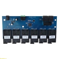 Doublebuy 2 RJ45 to 6SC Fiber Optics Connection 100M PCBA Board Fiber Optics Media Converters 1310nm