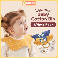Baby Cotton Bib Waterproof Inner Layer Saliva Fast Absorption 360 degree Rotation