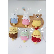 Animal keychain/animal ice cream keychain/wool keychain animal