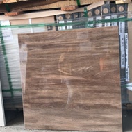 granit motif kayu 60x60 glossy dark brown keramik