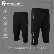 Fleet 3/4 trousers pant sport flexible plain color material 100% original💯