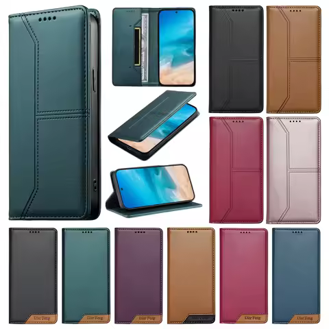 Wallet RFID Layer Protect Magnetic Flip Leather Case For Xiaomi 14T Poco C55 Redmi 15C 14C 14R 13C 1