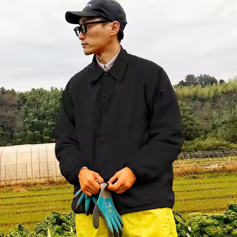 Retro American Workwear Black Lapel Coach Jacket Women's West Coast Men's Spring Autumn Large Size T