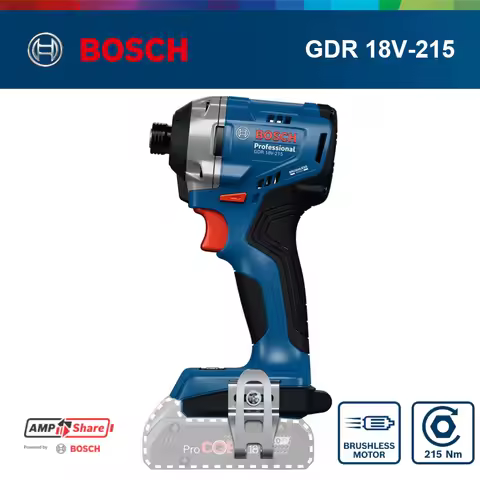 Bosch GDR 18V-215 Cordless Brushless Impact Driver Heavy Duty High Torque Electric Screwdriver Profe