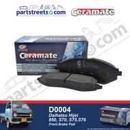 Ceramate Front Brake Pad - Perodua Kancil 660, 850 - D0004 (1set)