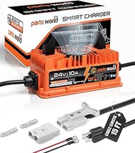 LithiumLogic™ 24V 10A LiFePO4 Charger with SB50 Anderson Plug, Accessory Wires & Temp Sensor; IP67 W