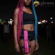 GLENES Fan Holder, Adjustable Strap with Waist Belt Kung Fu Fan Bag, Thigh Strap Reflective Protecti