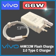 [66W CHARGER]33W/44W VIVO V27 V25 V23 Y77 Y78 Y36 Y35 X70 IQOO FastCharging Adapter Support Flash Ch