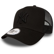 [ORIGINAL] NEW ERA NY NEW YORK YANKEES Black Logo A-FRAME 9FORTY TRUCKER BLACK SNAPBACK CAP