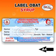 Label obat syrup / label obat sirup / stiker obat / stiker obat syrup / stiker obat sirup  custom