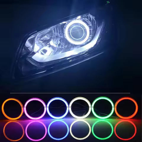 1PC 60/70/80/90/95/100/110/120MM COB Angel Eyes Halo Ring Car DRL Fog Light LED Headlight Bulb Lamp 