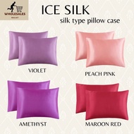 529 SOGWGHWE4WH ร้อน🔥ขายมาเลเซีย🔥ผ้าไหมเทียม Sarung Bantal Ice Silk 19 Warna Berkualiti ปลอกหมอนผ้าไหม