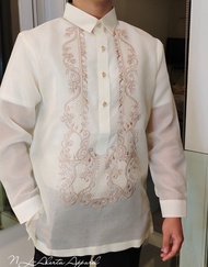 MEN'S HIGH QUALITY BARONG TAGALOG METALLIC COCOON PURE EMBROIDERED BARONG FOR MEN