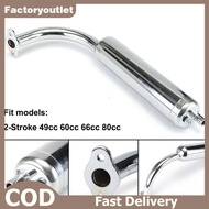 FCMY Chrome Muffler Exhaust  2-Stroke Motorized Bicycle Bike 49cc 60cc 66cc 80cc FAC