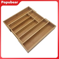 Bamboo Drawer Organizer Expandable 5-7 Compartments Adjustable Width Easy to Clean Cutlery Tray for 