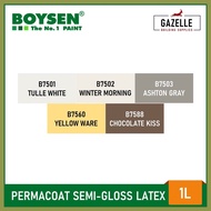 ┏ ▬ ✭ Boysen Color Series Permacoat Semi-Gloss Latex Paint Ashton Gray B7503- 1 Liter