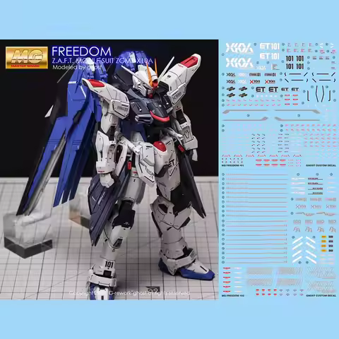 YAN Decal for MG 1/100 ZGMF-X10A Freedom Ver.2.0 HD Fluorescent Water Stickers Model Building Hobby 