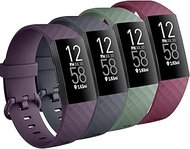 Tobfit 4 Pack Bands Compatible for Fitbit Charge 4 / Fitbit Charge 3 / Charge 3 Se, Silicone Replacement Wristbands for Women Men