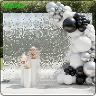 MagiDeal 49 Pieces Reflective Sparkle Wall Backdrop Mirrored Sequin Backdrop Panel Shimmering Sparkl