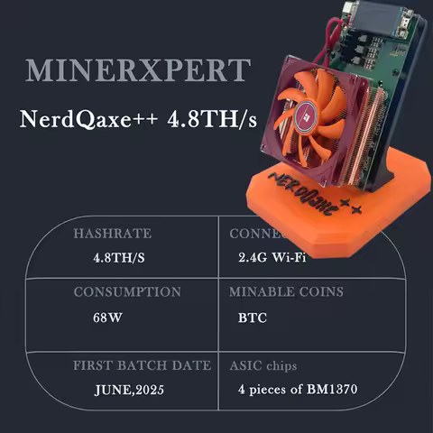 Bitaxe NerdMiner NerdQAxe++ 4.8T with EU/US/UK/AU Plug NerdQAxe 4.8 BM1370 chips NerdQAxe