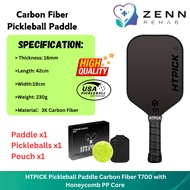 HTPICK Premium Pickleball Paddle Carbon Fiber T700 with Honeycomb PP Core for Enhanced Spin & Contro